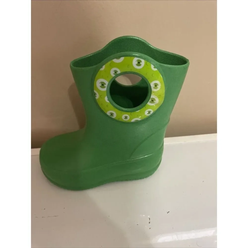 SINGLE LEFT BOOT Okabashi Kids Kendall Rain‎ Boot Green Dinosaur Size 5